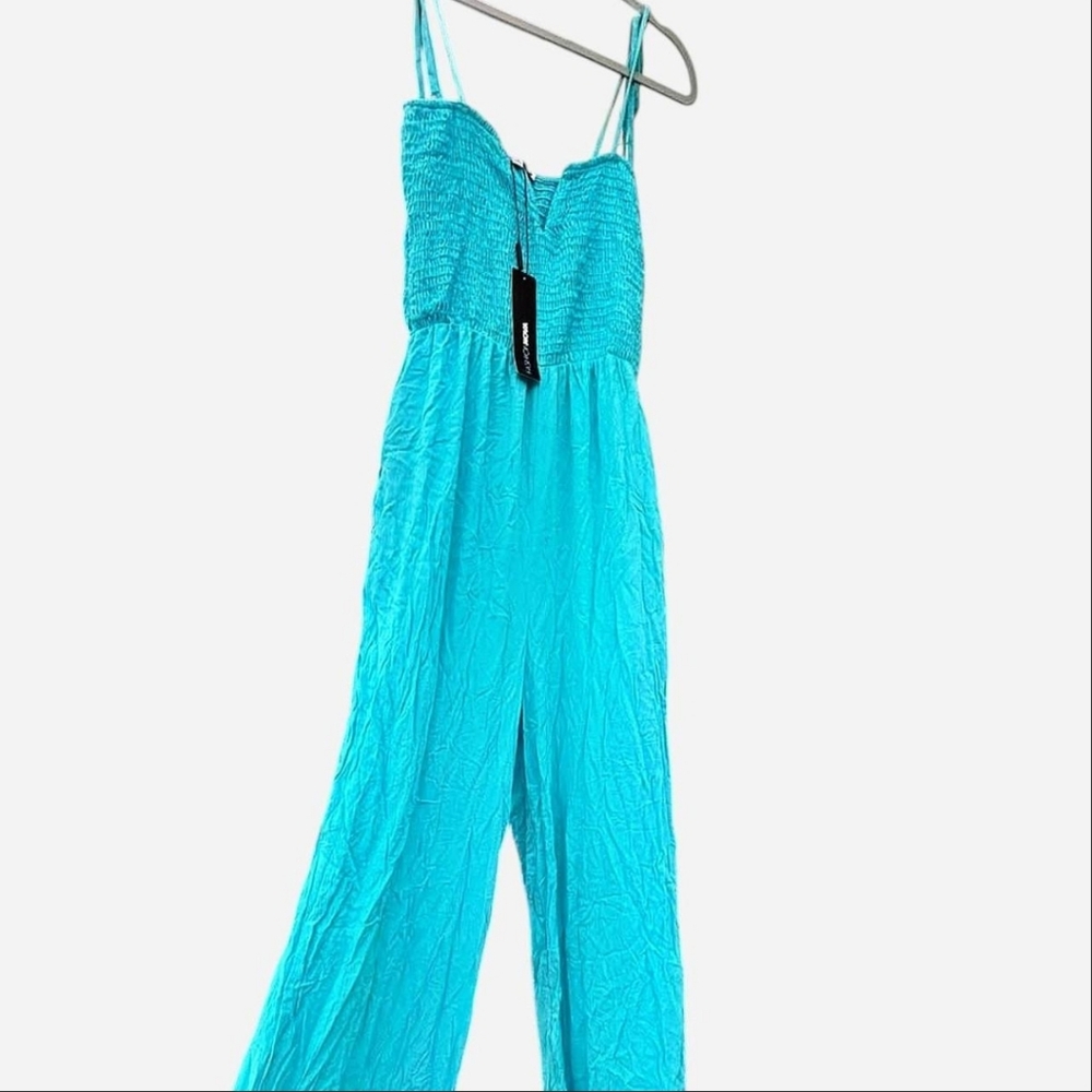 Elegant Turquoise Jumpsuit with Adjustable Straps